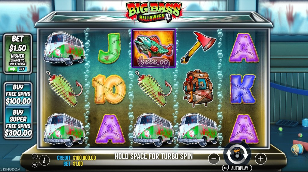 Screenshot from the New Big Bass Halloween 3 Slot by Pragmatic Play
