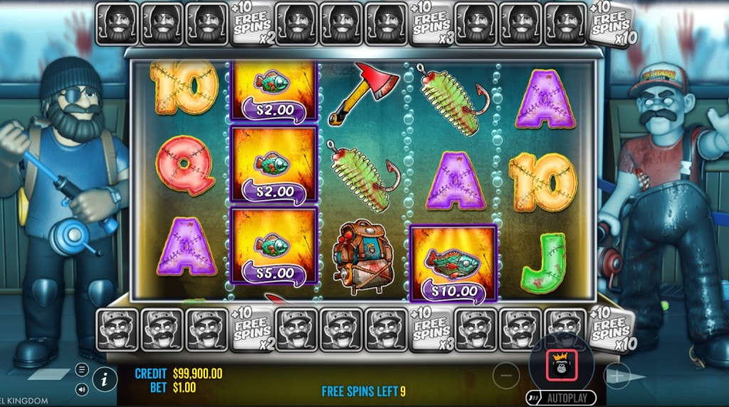 Screenshot from the Free Spins Round of Big Bass Halloween 3