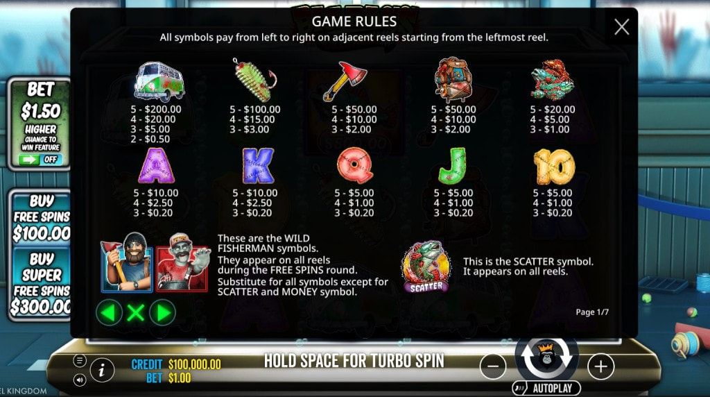 Screenshot from the Paytable of Big Bass Halloween 3