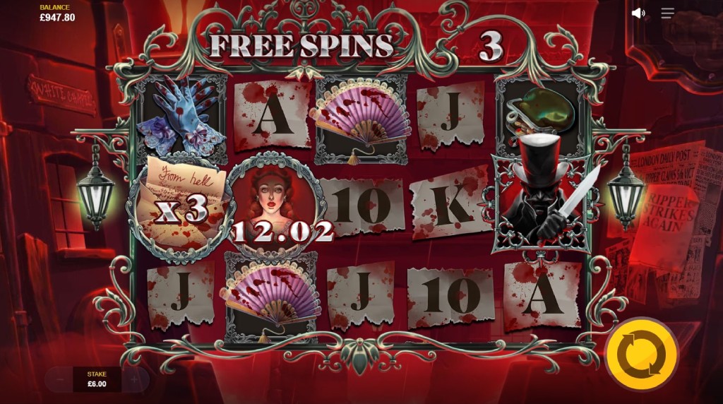 Screenshot from the free spins of Bloody Murder
