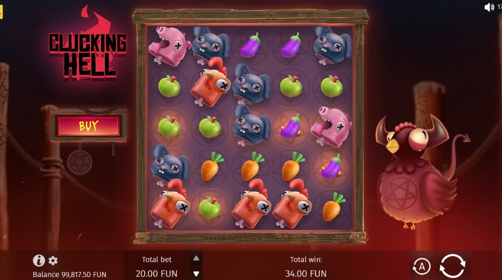 Screenshot from the New Clucking Hell Slot by BGaming