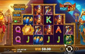 Screenshot from the New Duel of Night & Day Slot by Pragmatic Play