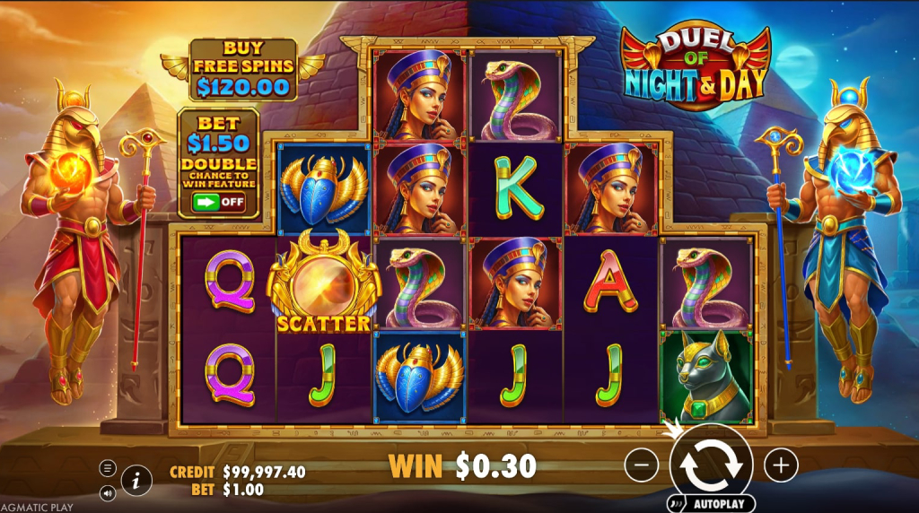 Screenshot from the New Duel of Night & Day Slot by Pragmatic Play