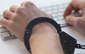 A Person Handcuffed to a Keyboard