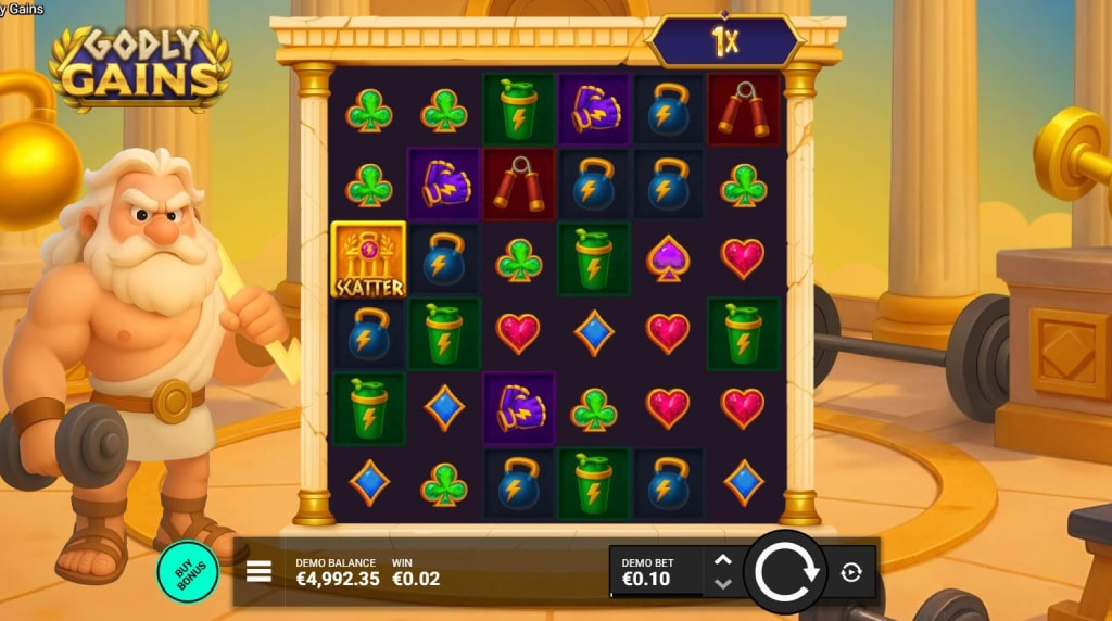 Screenshot from the New Godly Gains Slot by Bullshark Games
