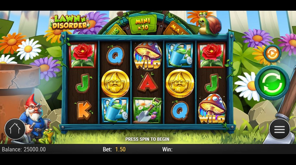Screenshot from the New Lawn'n Disorder Slot by Play'n GO