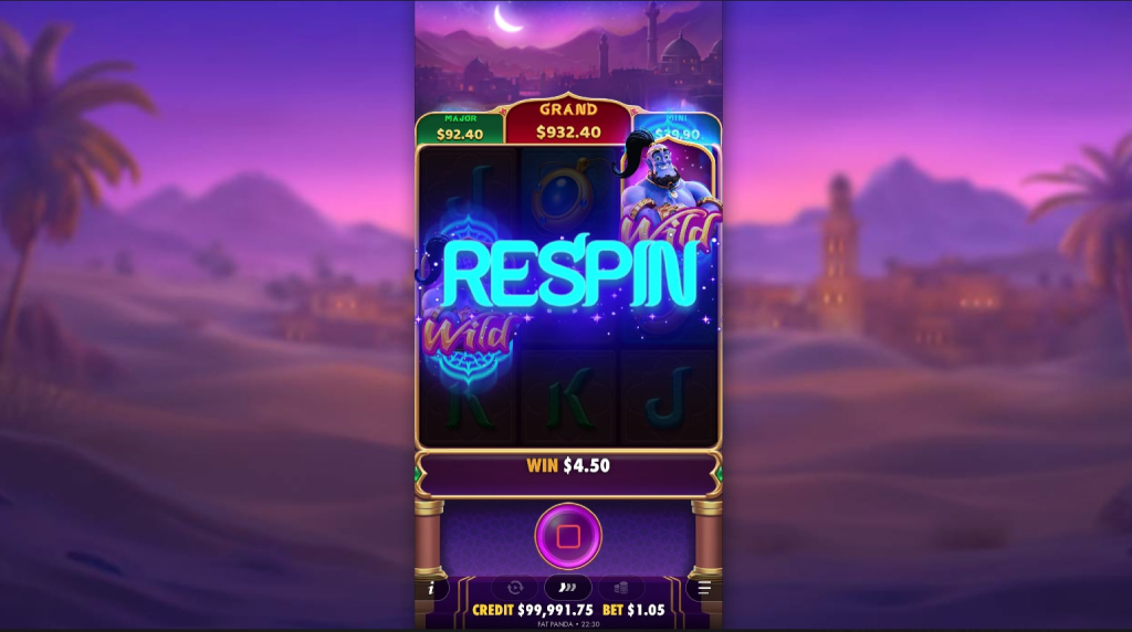 Screenshot from the Respin Feature of Mystic Wishes