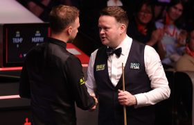 Snooker Players Shaun Murphy and Judd Trump Shaking Hands