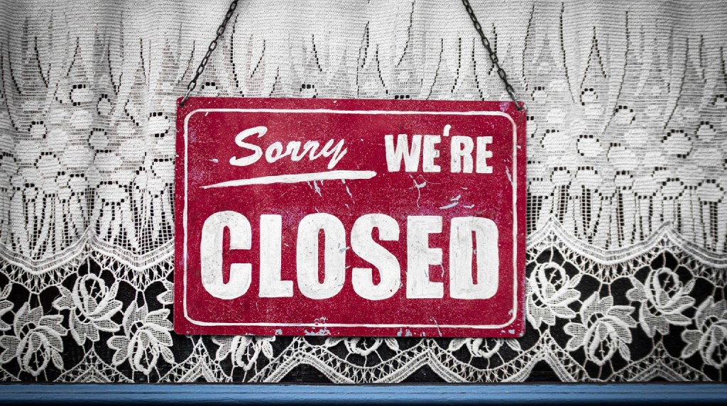 A Sign Saying "Sorry, We're Closed"