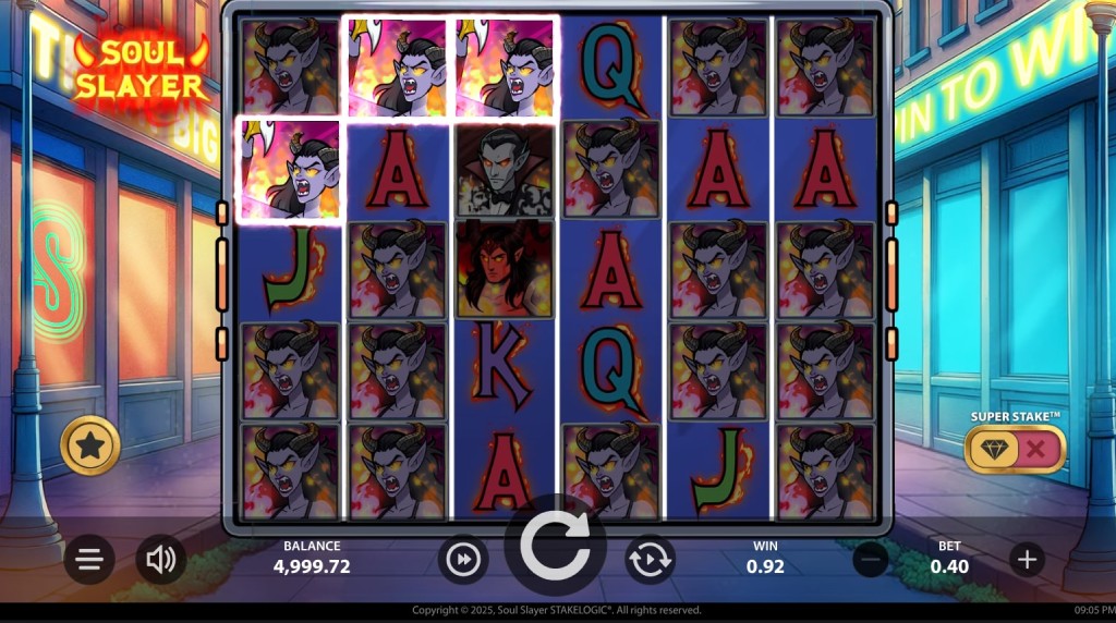 Screenshot from the New Soul Slayer Slot by Stakelogic