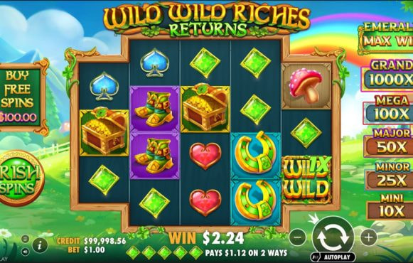 Screenshot from the New Wild Wild Riches Returns Slot by Pragmatic Play