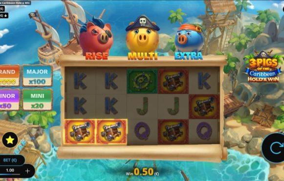 Screenshot from the New 3 Pigs of the Caribbean Slot by Gaming Corps