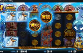 Screenshot from the New 4 Fantastic Vikings Go Ice Fishing Slot by 4ThePlayer