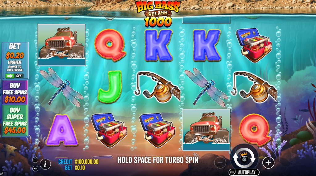 Screenshot from the New Big Bass Splash 1000 Slot by Pragmatic Play
