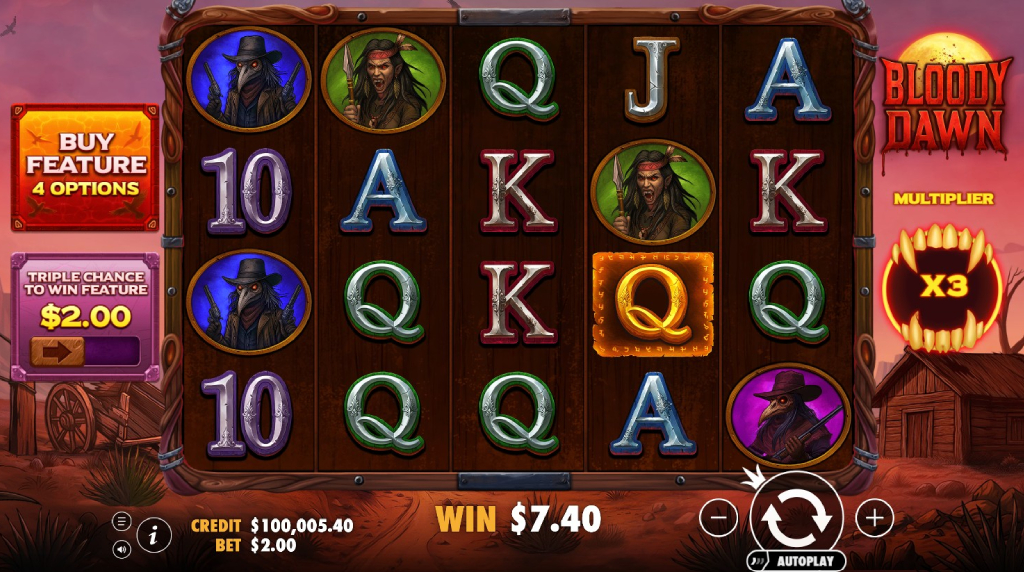 Screenshot from the New Bloody Dawn Slot by Pragmatic Play