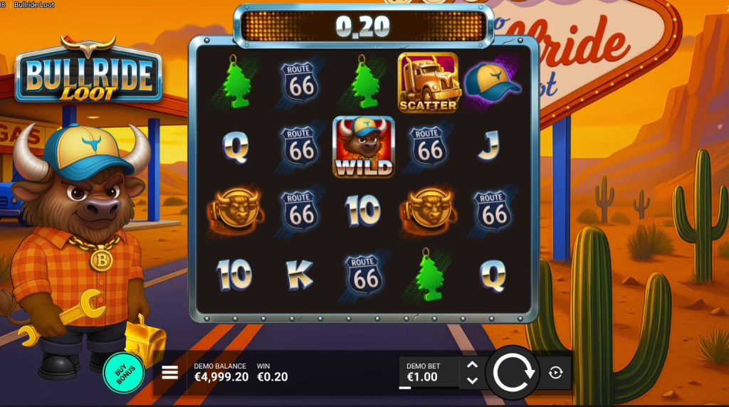 Screenshot from the New Bullride Loot Slot by Bullshark Games