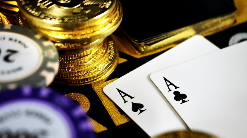 Casino Playing Cards and Gold Coins