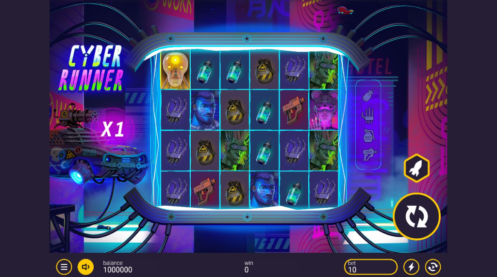 Screenshot from the New Cyber Runner Slot by Peter & Sons