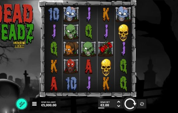 Screenshot from the New Dead Headz Slot by Jinx Gaming