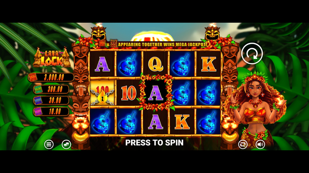 Screenshot from the New Lava Lock Slot by Blueprint Gaming