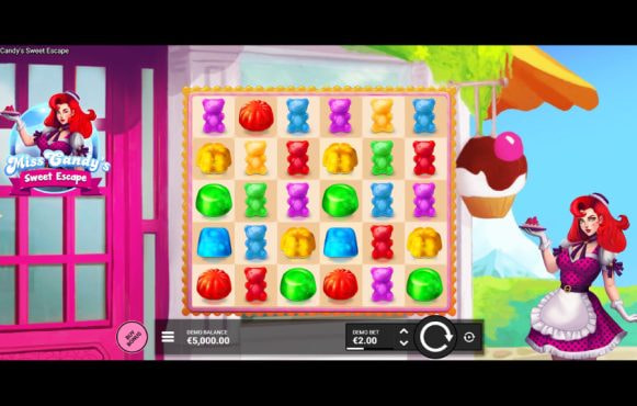 Screenshot from the New Miss Candy's Sweet Escape Slot by Kitsune Studios