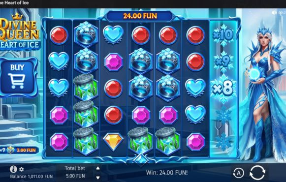 Screenshot from the New Queen Divine Heart of Ice Slot by BGaming
