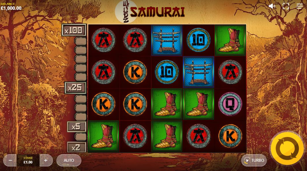 Screenshot from the New Samurai Wildz Slot by Max Win Gaming