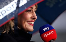 Sky Sports Presenter Kelly Cates on Duty at a 2024 Premier League Match