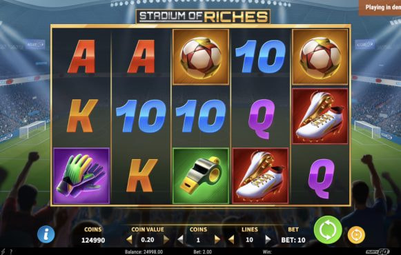 Skärmbild av det nya spelet Stadium of Riches från Play’n GO