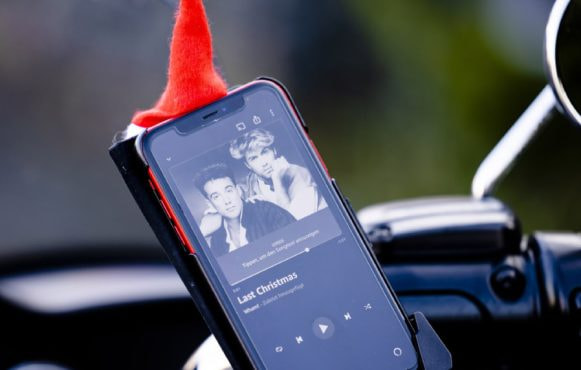 Wham! Pictured on a Festively Decorated Mobile Phone.
