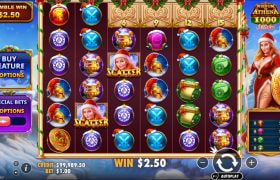 Screenshot from the New Wisdom of Athena 1000 Xmas Slot by Pragmatic Play