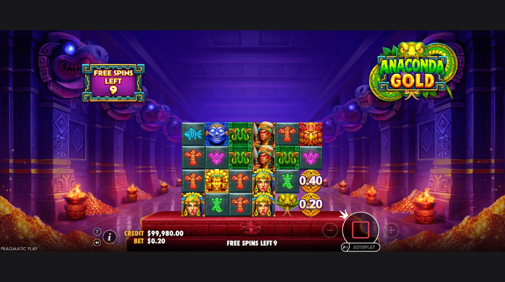 Screenshot from the Free Spins of Anaconda Gold