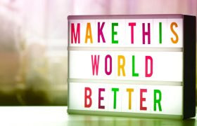 A Light Box with a Charity Message