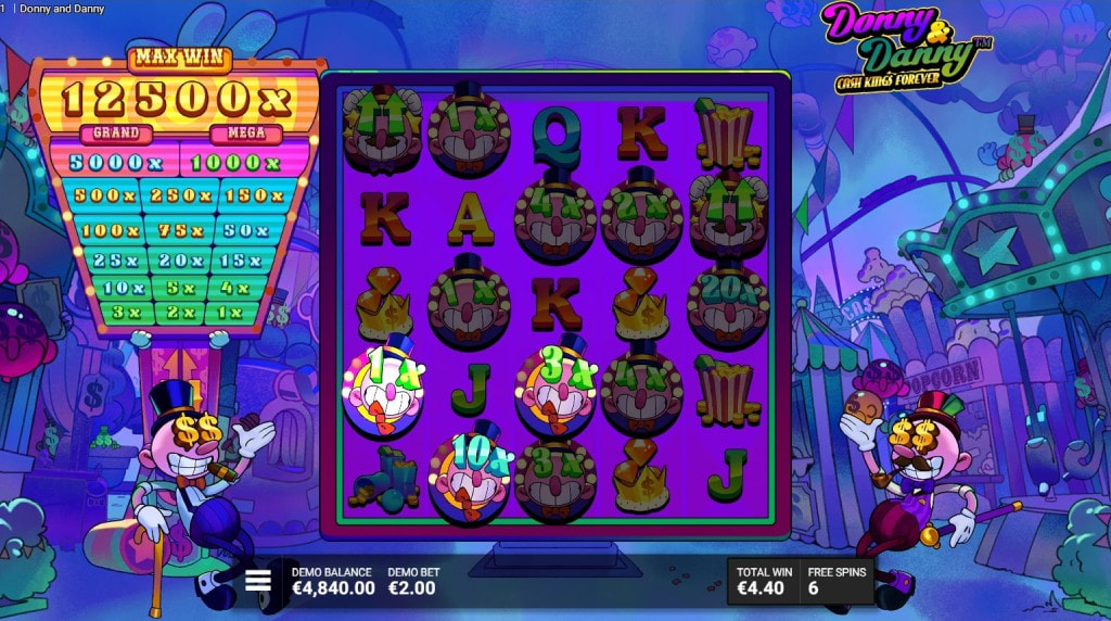 Screenshot from the free spins of Donny and Danny