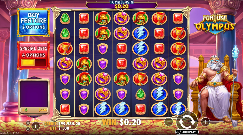 Screenshot from the New Fortune of Olympus Slot by Pragmatic Play
