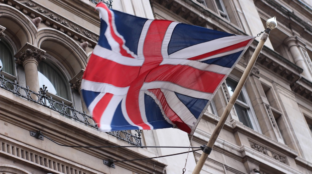 Union Jack Flag on the Side of a Building