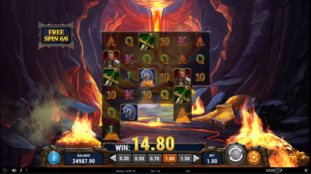 Screenshot from the Free Spins Round of Legacy of Undead Dragon Abyssways