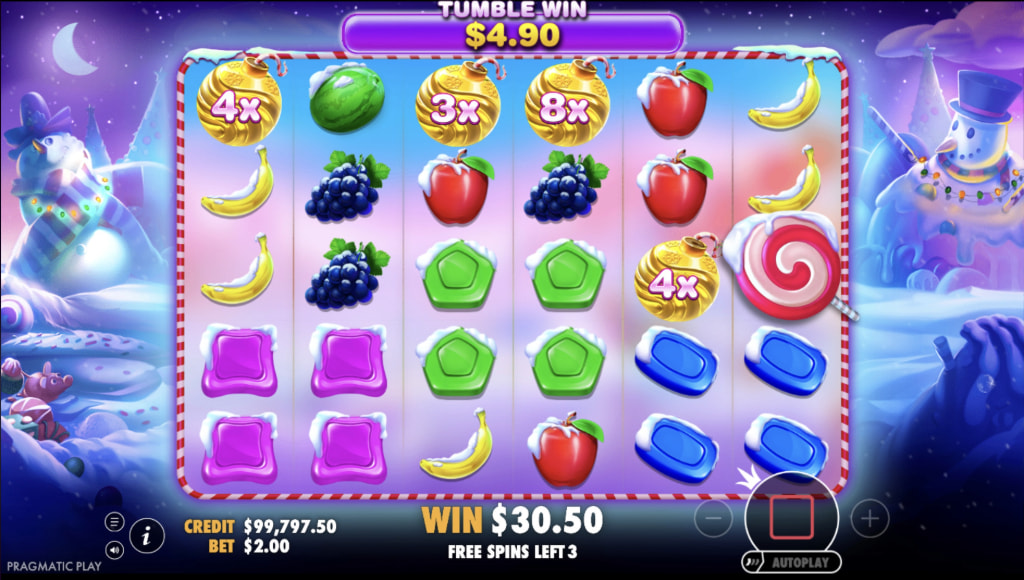 Skärmbild av spelet Sweet Bonanza Xmas