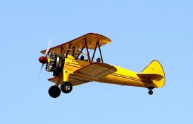 A Biplane in Flight