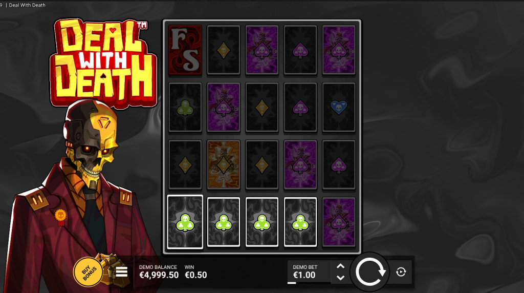 Screenshot from the New Deal with Death Slot by Hacksaw Gaming