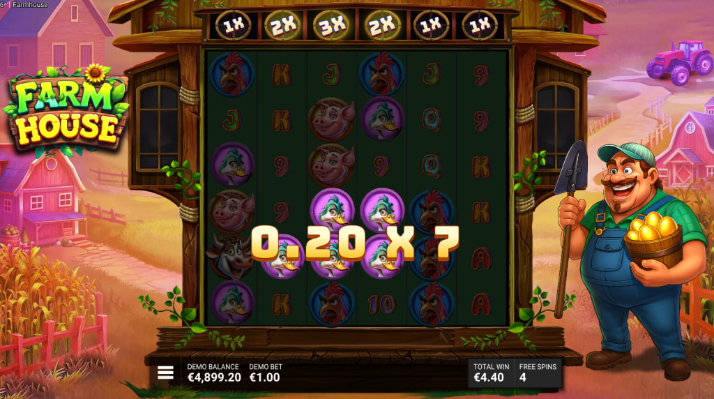 Screenshot from the New Farmhouse Slot by NowNow Gaming