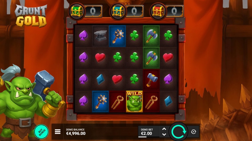 Screenshot from the New Grunt Gold Slot by Bullshark Games
