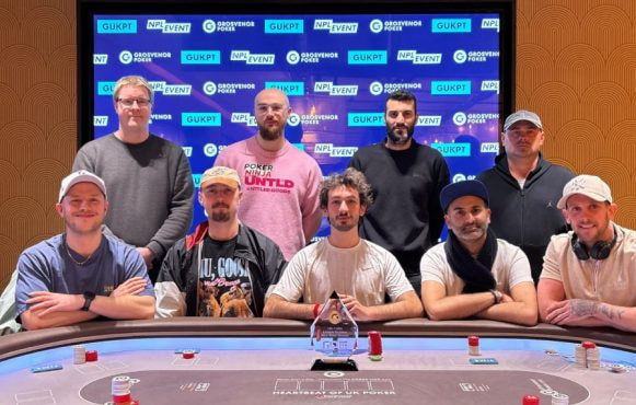 The Final Table Finishers Pose for Pictures Ahead of the 2026 Grosvenor UK Poker Tour London Main Event.