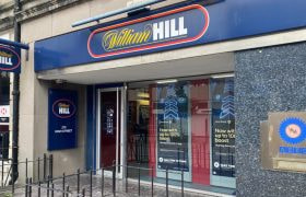 A William Hill Betting Shop in Bangor, Wales.