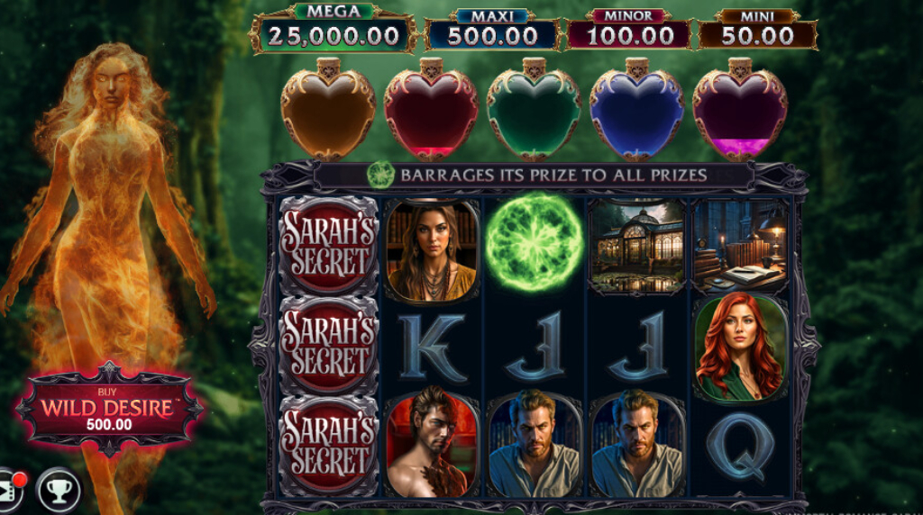 Screenshot from the New Immortal Romance Sarah's Secret Slot by Stormcraft Studios