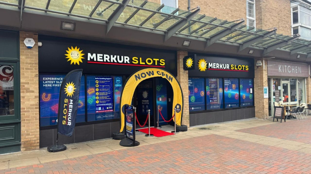 An exterior shot of a Merkur Adult Gaming Centre.