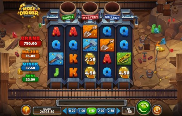 Screenshot from the New Mole Digger Slot by Play'n GO
