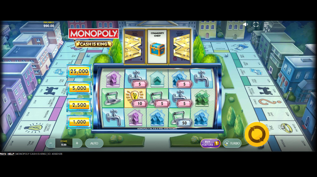Screenshot from the New Monopoly Cash Is King Slot by Red Tiger Gaming