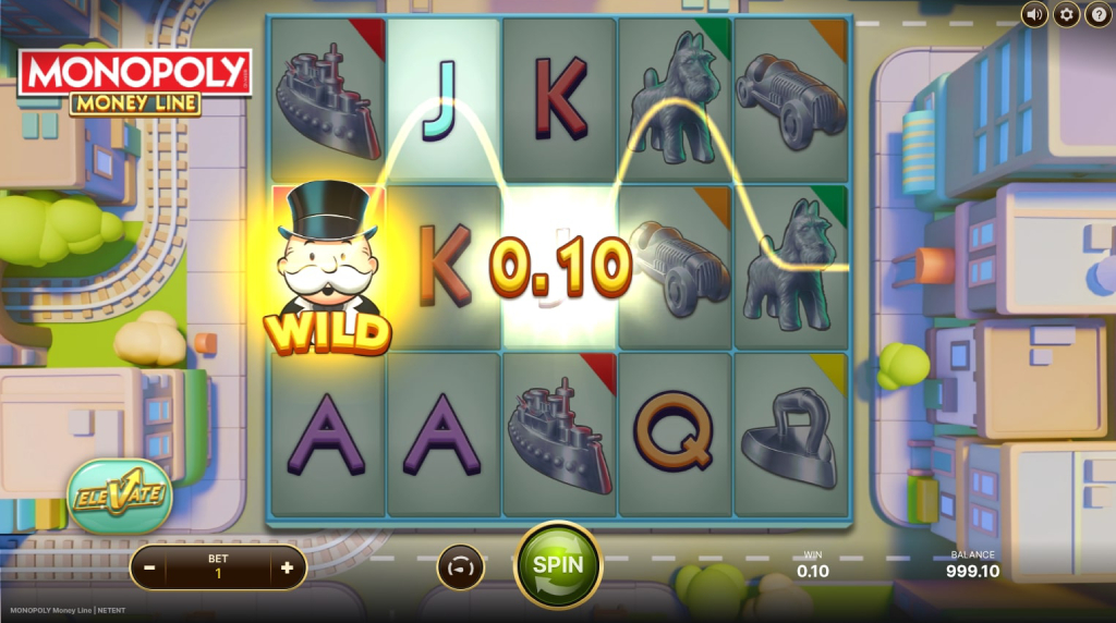 Screenshot from the New Monopoly Money Line Slot by NetEnt