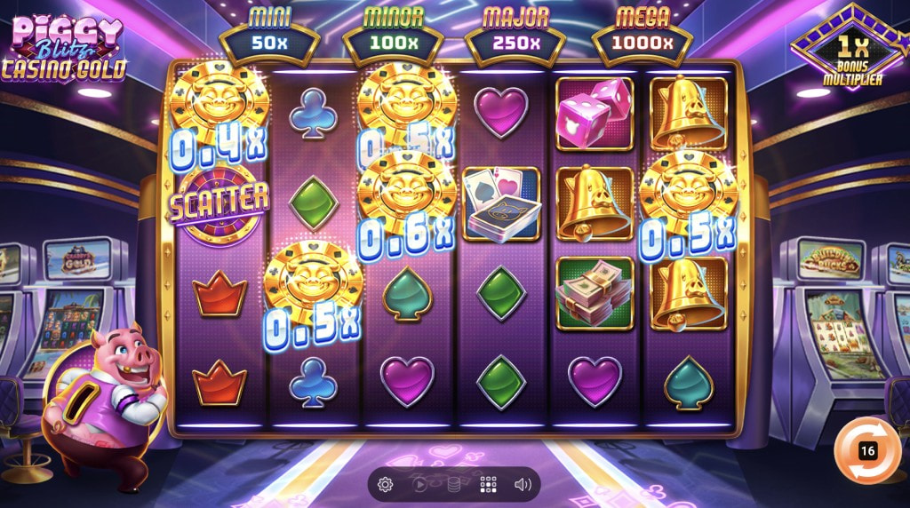 Skärmbild av det nya spelet Piggy Blitz Casino Gold från Play’n GO